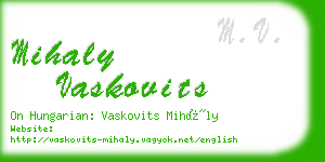 mihaly vaskovits business card